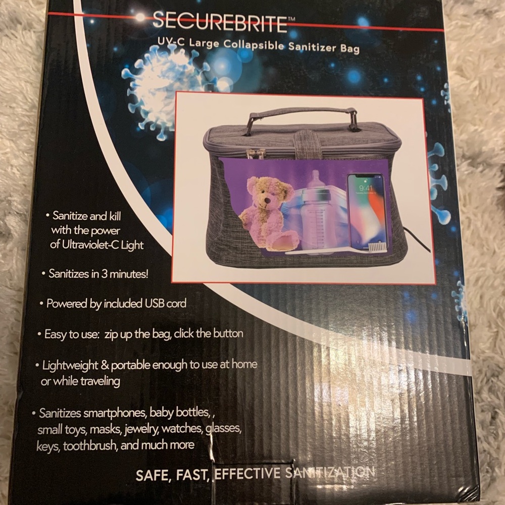 Securebrite UV-C large collapsible sanitizer bag
